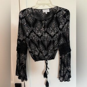 Paisley cropped blouse